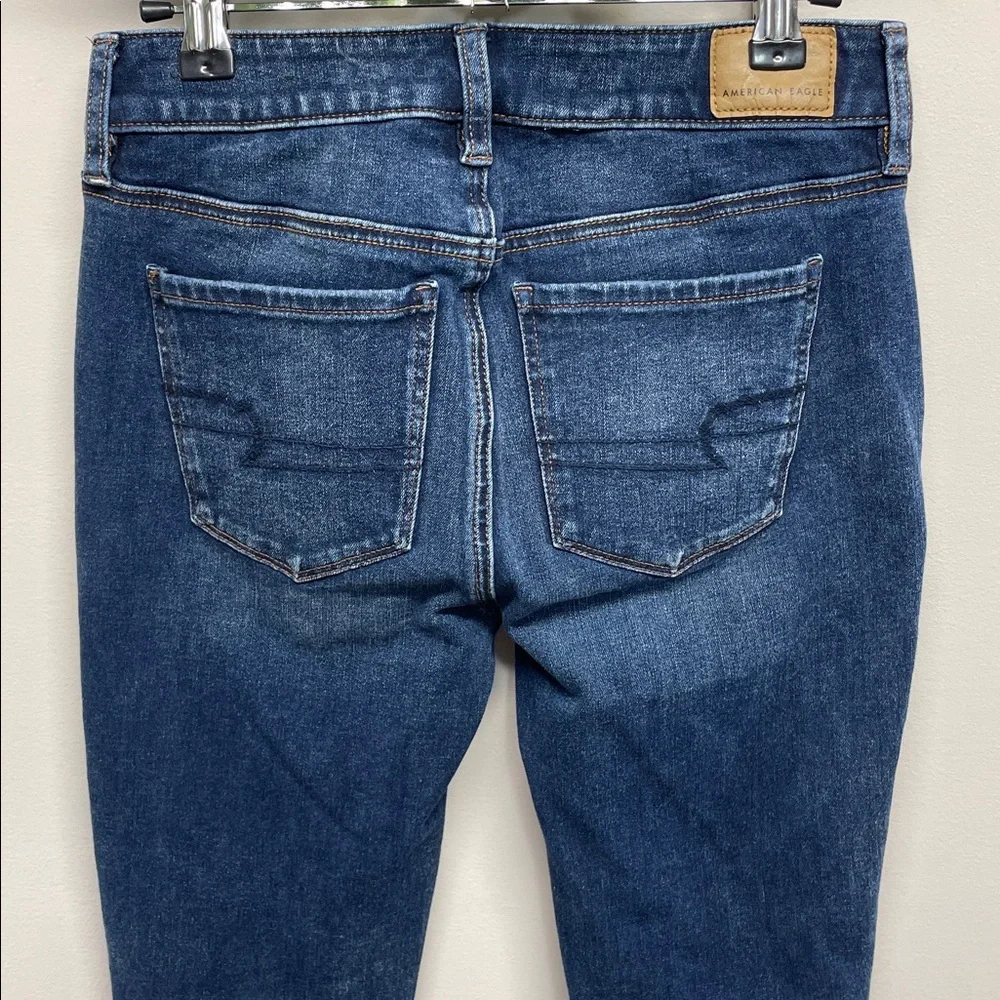 NWOT American Eagle The Dream Jean Hi Rise Jegging Distressed Hem 4